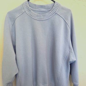 Aerie Down to Earth Crewneck Oversized Sweater in Light Blue XS